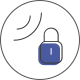 Icono de un candado con unas líneas Wi-Fi al lado. Representa los intentos de intrusión en ciberseguridad.