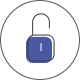 Icono de un candado que representa las intrusiones en ciberseguridad.